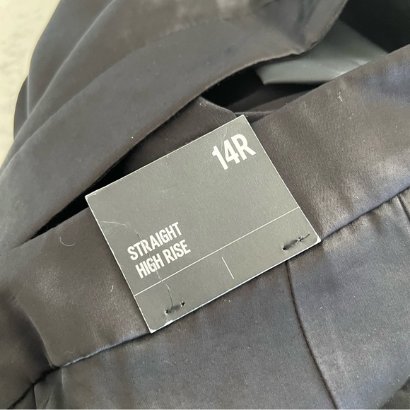 NWT! Express Dressy High Waisted Satin Straight Pants with Slit at the Ankle - Picture 9 of 10